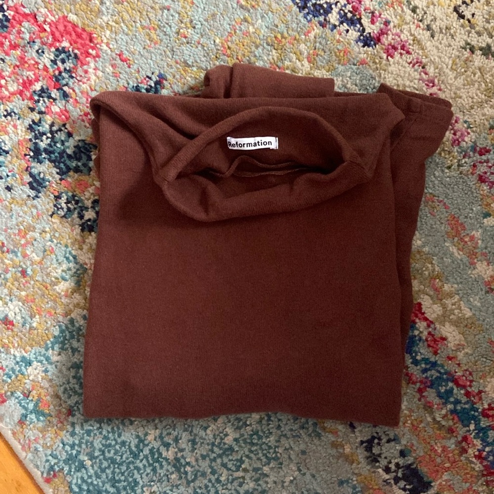 Reformation Brown Turtleneck Sweater